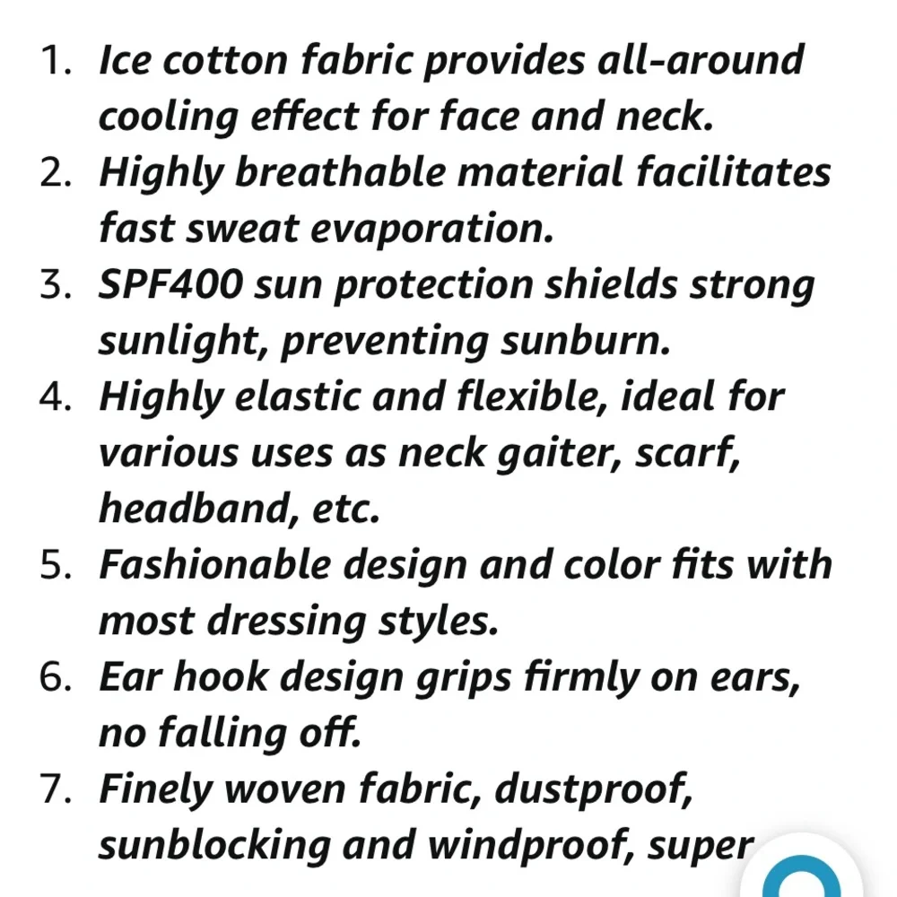 Arrusa Gray Cotton Face Cover Mask Protective SPF 400 Mowing Hiking Festival